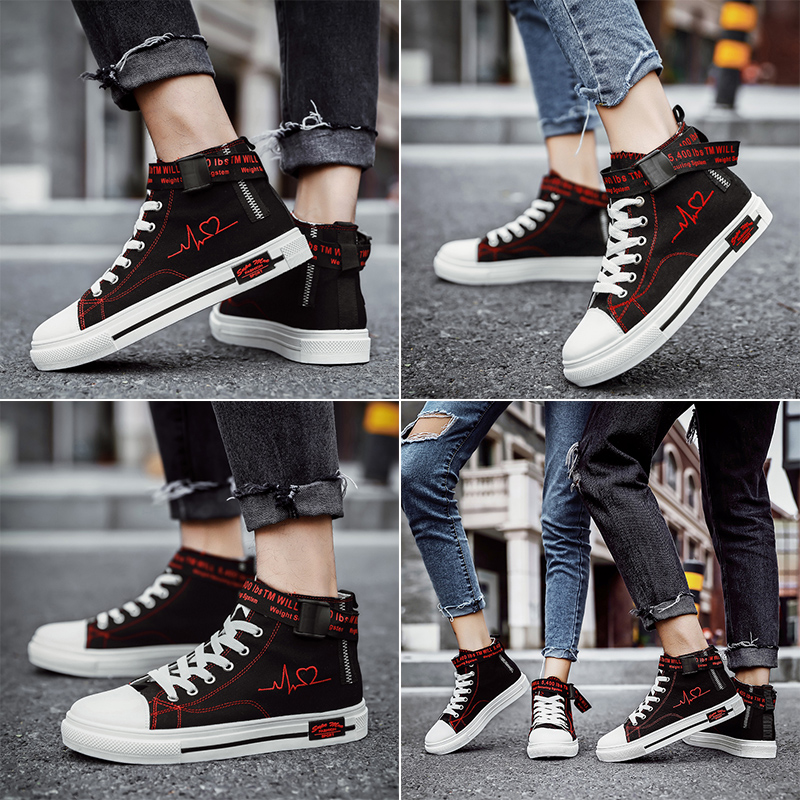 

Luxury Fashion women men Canvas shoes High Casual shoes Black White Red Platfom designer sneakers Homemade brand Made in China size 39-44, A1