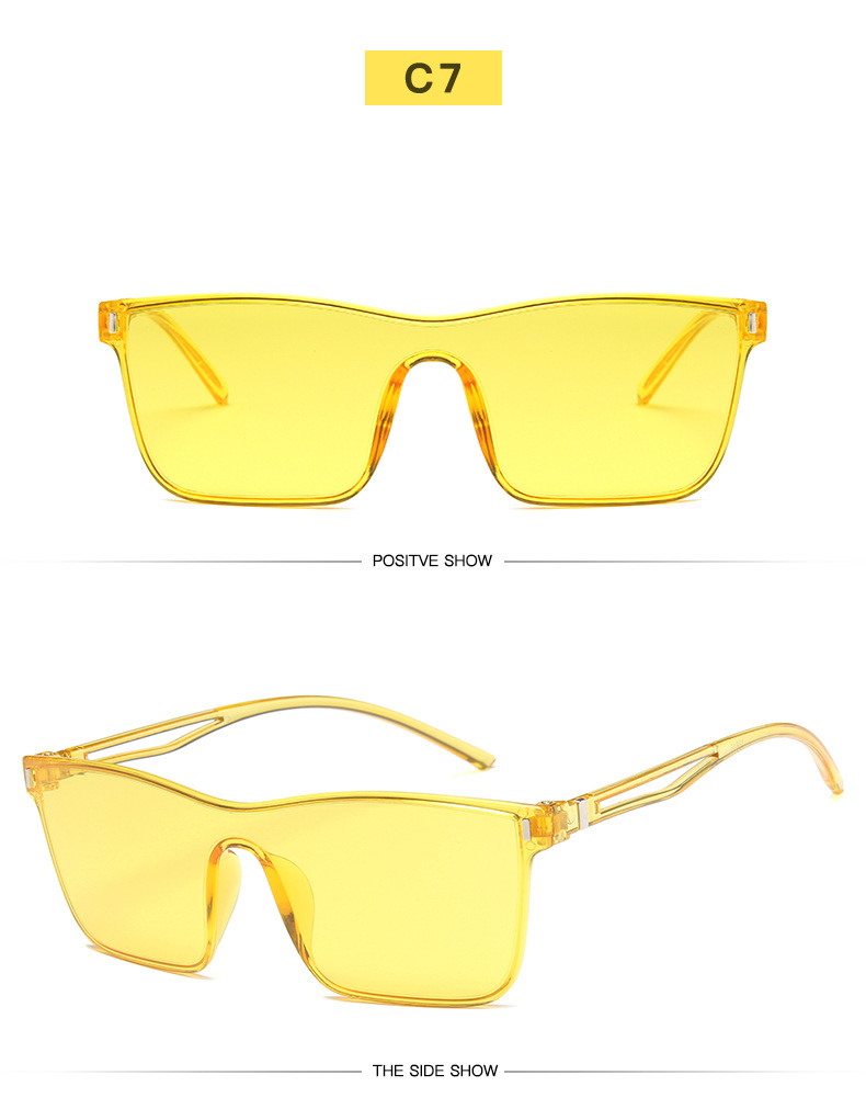 

Fashion Oversized Rimless Eyeglasses Sunglasses Classic One Pieces Square Eyeglasses Outdoor Travel Women Men Flat Top Eyewear 501