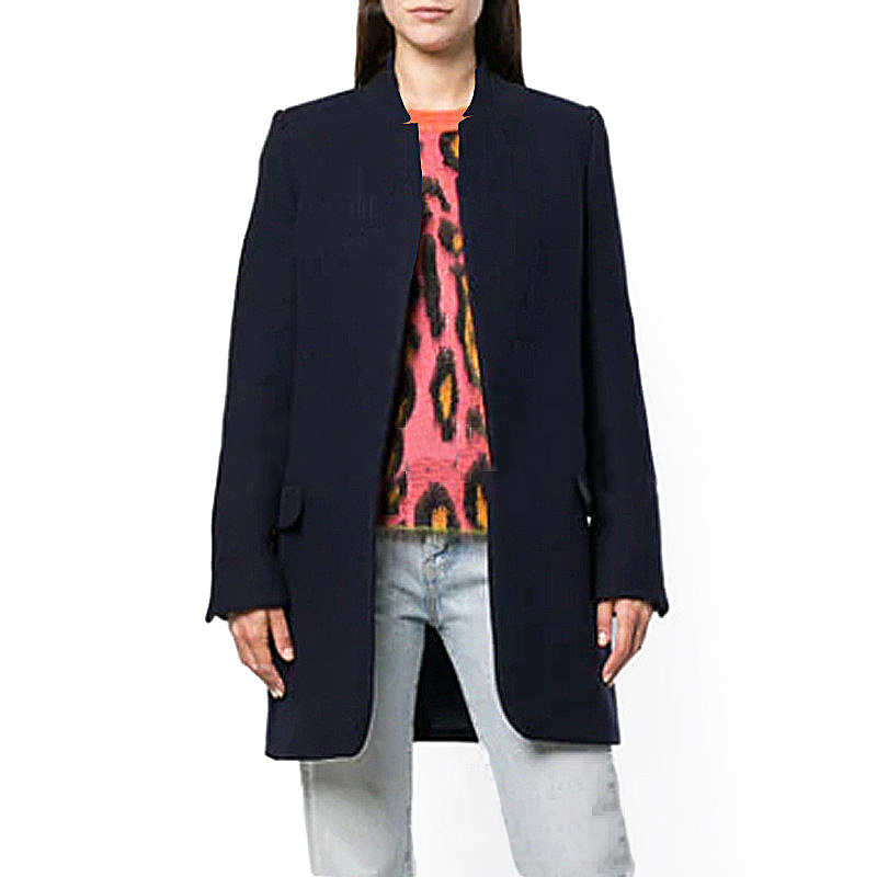 

Fashion Spring Long Coat Women Turn Down Collar Solid Red Gary Khaki Coat Casual Lady Slim Elegant Blends Outerwear Clothes