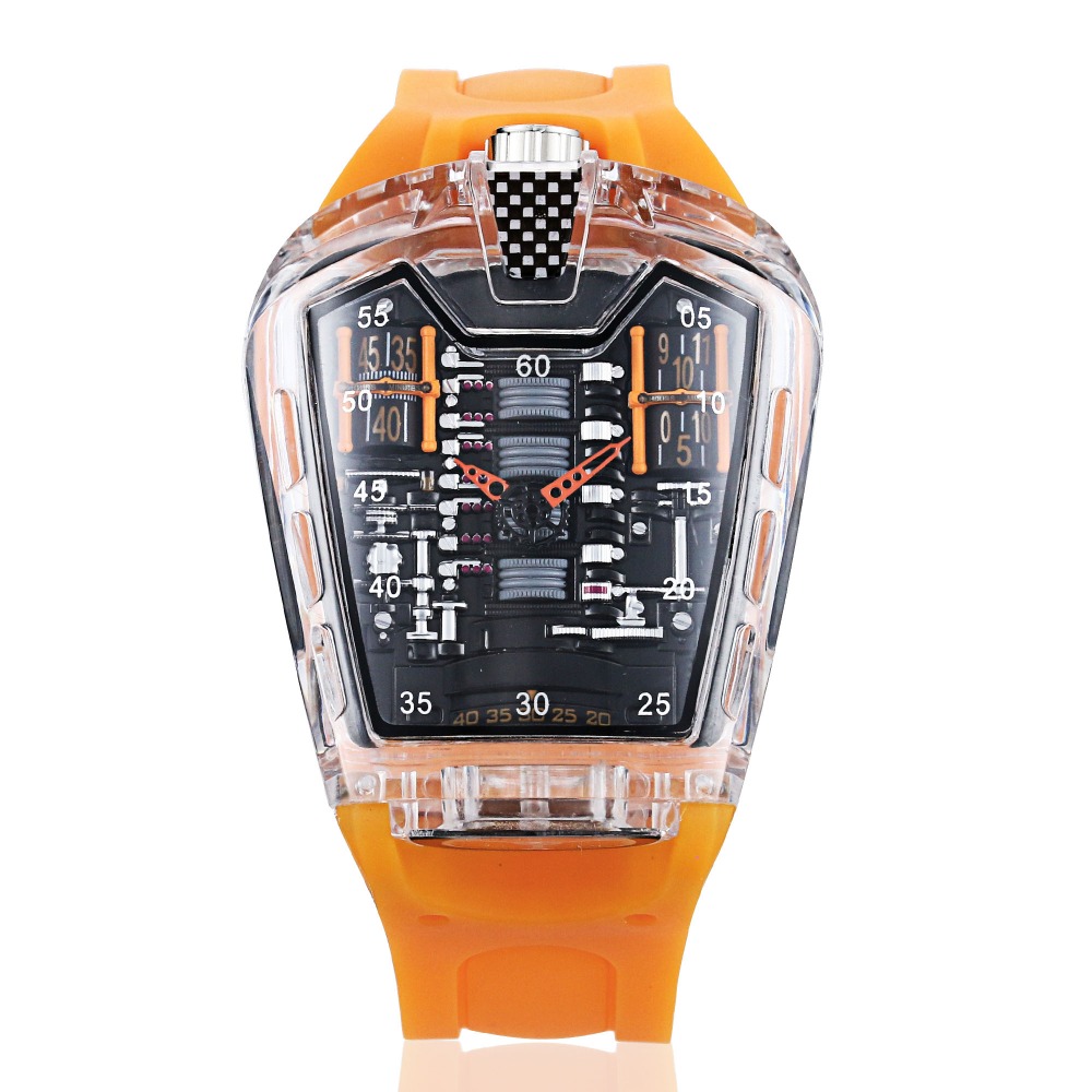 

Transparent Classic Men's Sport Watch Quartz High Quality Fashion Silicone Strap Man Watches Watch, K-725-2