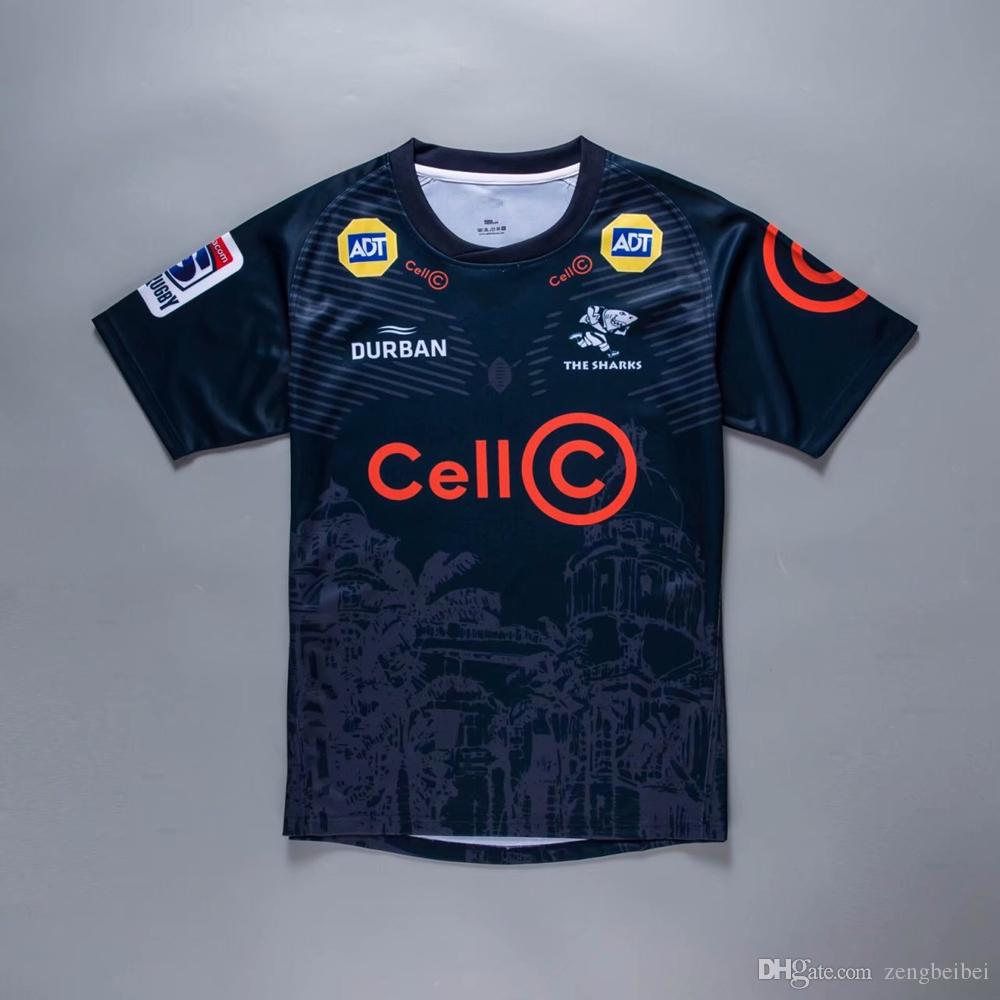 

2019 durban the sharks rugby Jerseys Super Rugby shirt Hero version League jersey S-3XL, Black