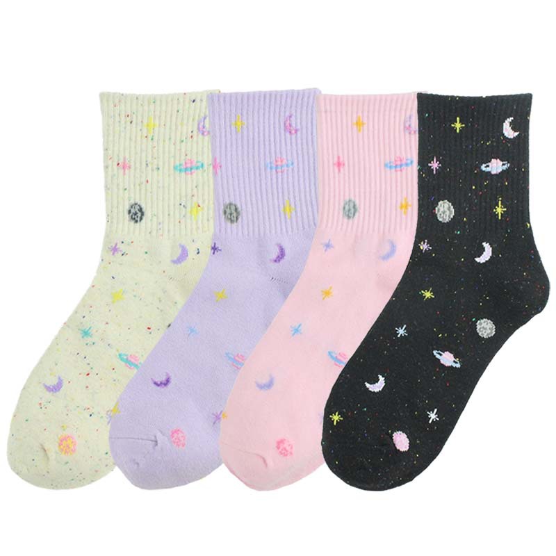 Astronauts swimming and swimming in space Socks Mens Womens Casual Socks Custom Creative Crew Socks