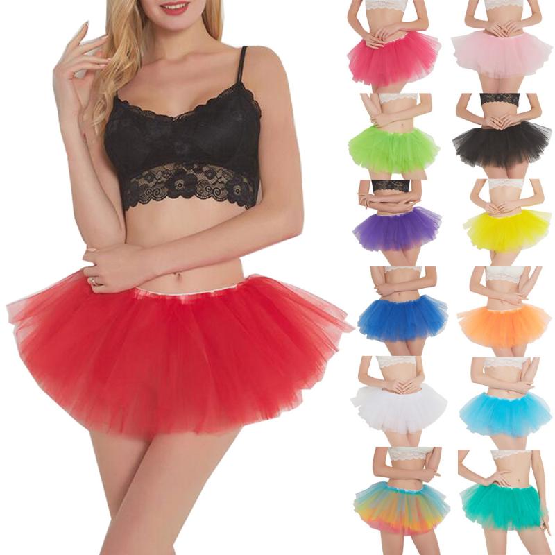 

Womens Dancing Skirt Jupe Tulle Femme High Quality Pleated Gauze Short Skirt Adult Tutu Bust Bubble Dropship #YJ, Purple