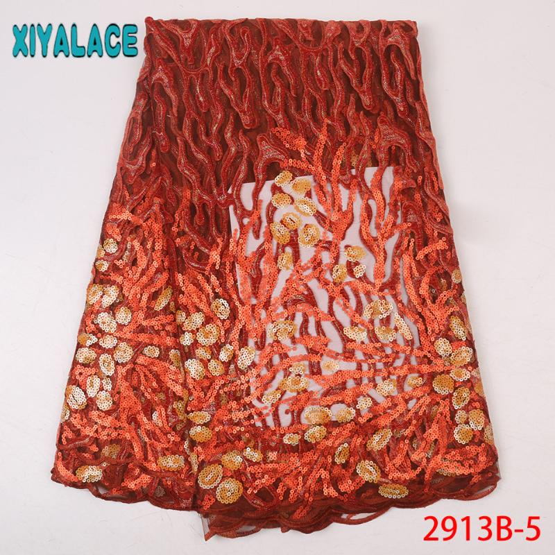 

Latest African Laser Velvet Lace Fabric,Tulle Lace Fabric with Sequins,High Quality Embroidery Laces for Party Dresses KS2913B-5
