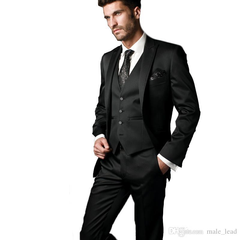 

Handsome Groomsmen Peak Lapel Groom Tuxedos Mens Wedding Dress Man Jacket Blazer Prom Dinner 3 Piece Suit(Jacket+Pants+Tie+Vest) B09, Same as image