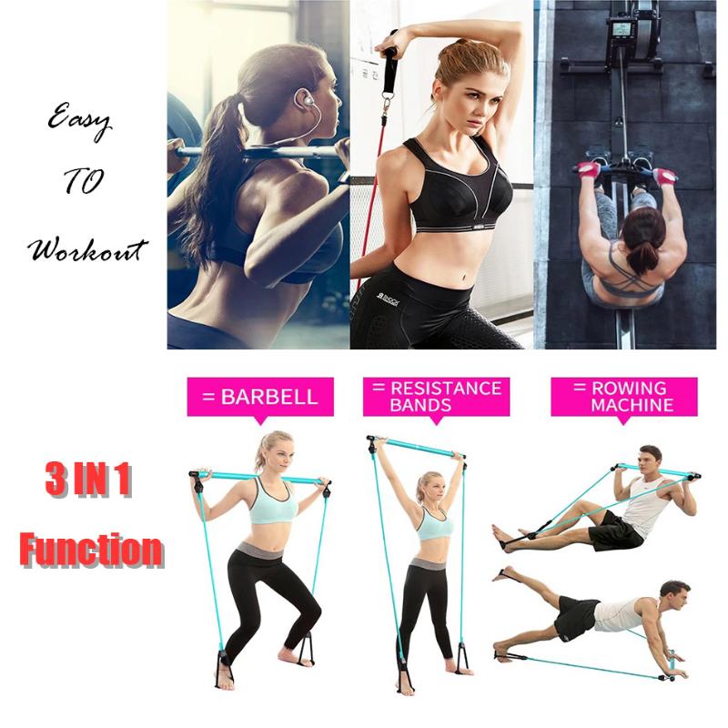 

New Pilates Bar Rod Resistance Bands Elastic Bands Workout 2 Colors Multifunctional Yoga Rally Rod For Fitness Gym Equipment
