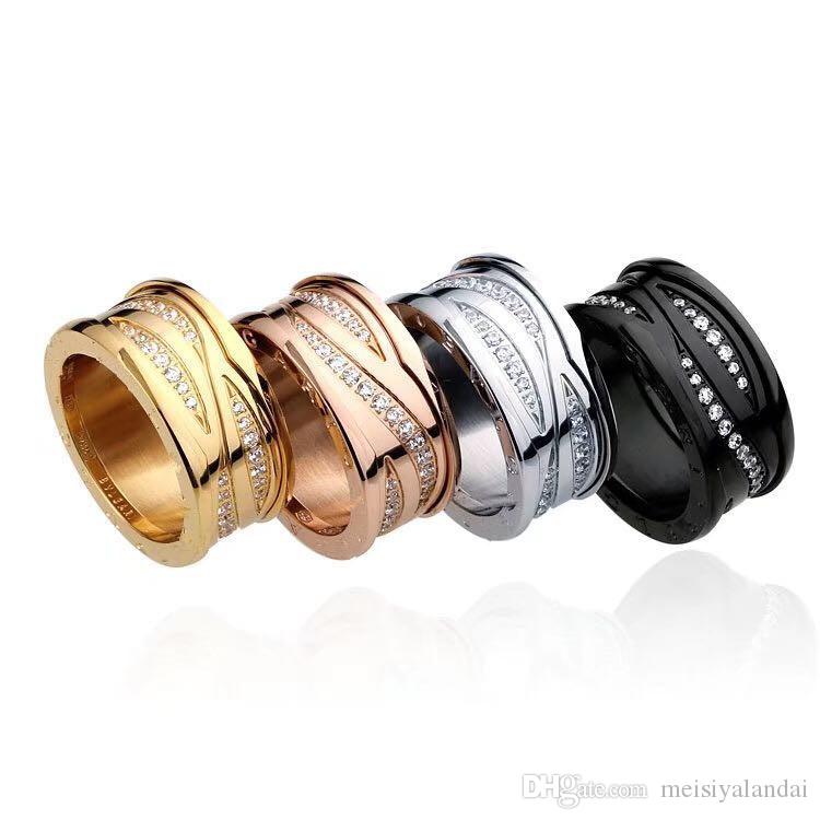 

2019 fashion designer jewelry women diamond rings engagement ring stainless steel mens jewelry rings, Silver