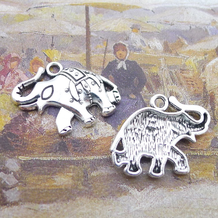 

B5932 25*20mm Elephant Ancient Silver Combine Gold Product Parts Diy100 Individual / Package 2.3 G