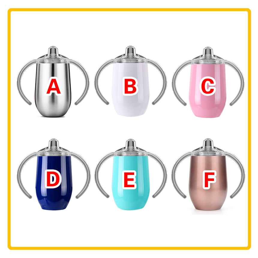 8 oz en acier inoxydable enfants tasse avec poignées sippy tasses double mur vide isolé bébé tumber tasse fuite preuve voiture de voyage mugs enf