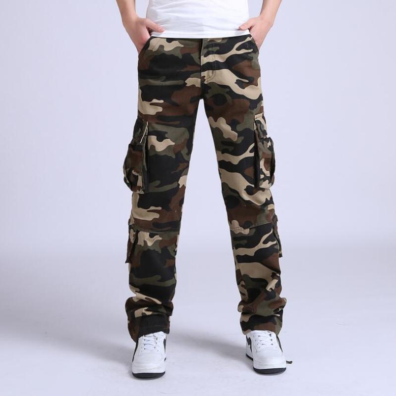 

2020 cargo pants men tactical loose Camouflage Army men Cotton trousers Man Pantalon Homme Combat Pants Plus size w815