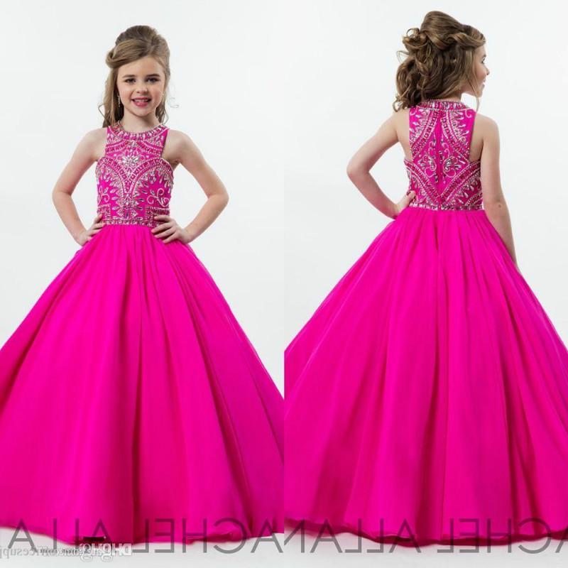 

2020 Hot Fuchsia Princess Girls Pageant Dresses for Teens Beading Rhinestone Floor Length Flower Kids Formal Wear Birthday Dress BC0187, Same as image
