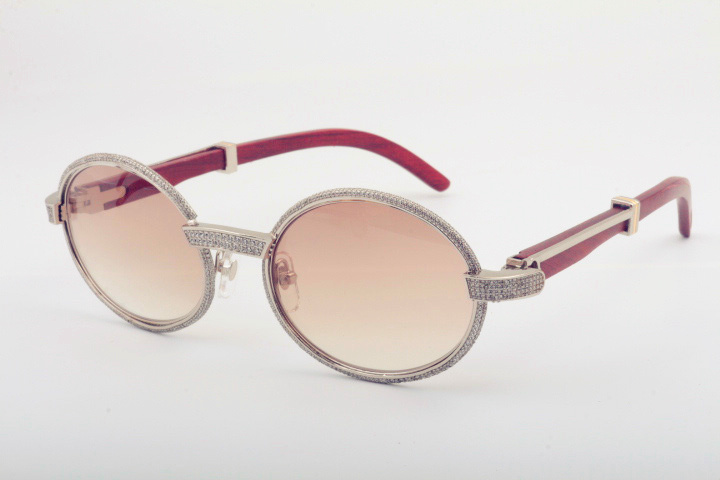 

2019 new natural wood full frame diamond glasses, 7550178 high quality sunglasses, size: 55-22-135mm RETRO SUNGLASSES, 2 colors optional
