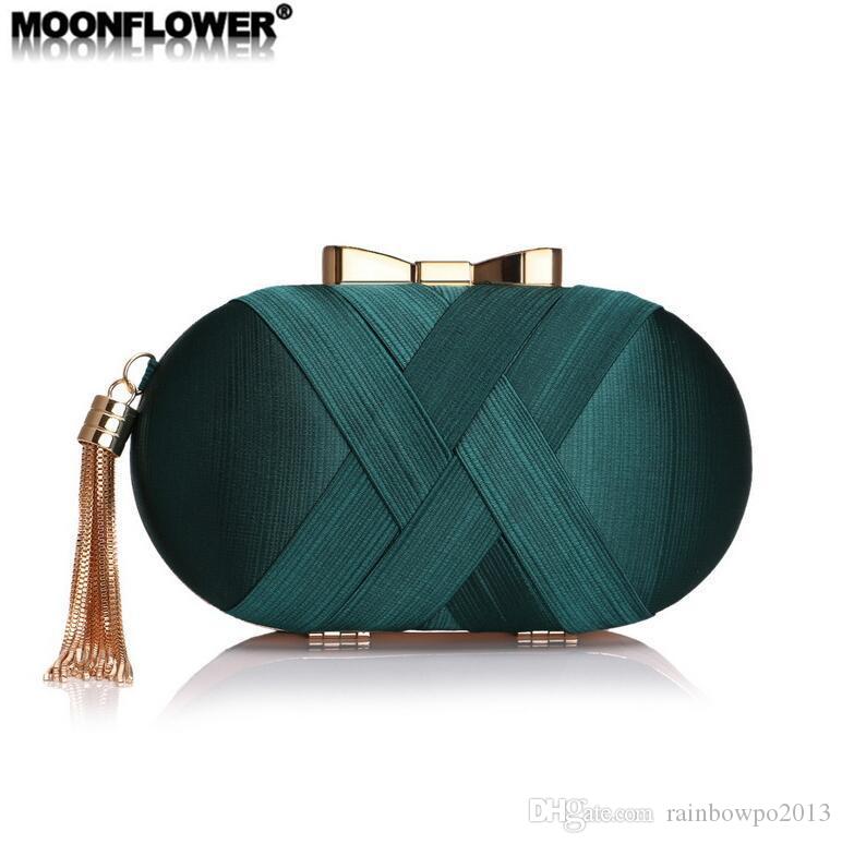 

Factory wholesale women handbag silk chain bag high-end bow locks evening bags fashion silks woven hard box handbags in hand, Gold(boutique packaging)
