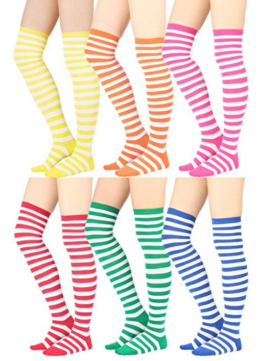 

Christmas Party Stocking Womens Long Striped Socks Over Knee Thigh High Socks for Cosplay Daily Wear contton Polyester presents