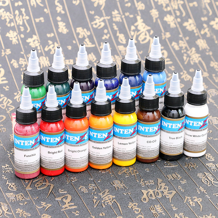 

Hot High Quality Tattoo Ink Set Tattoo Pigment 14 Color Set 1 Oz /30ml/bottle Tattoo Paint Kit for 3D Makeup Beauty Skin Body Art