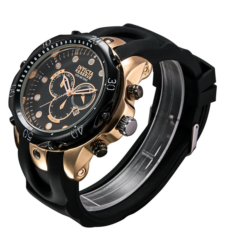 

Top Sell Swiss Quartz Watch INVICTA Wristwatch Stainless Steel Rose Gold Men Sport Military DZ Army Calendar Watches Silicone Strap