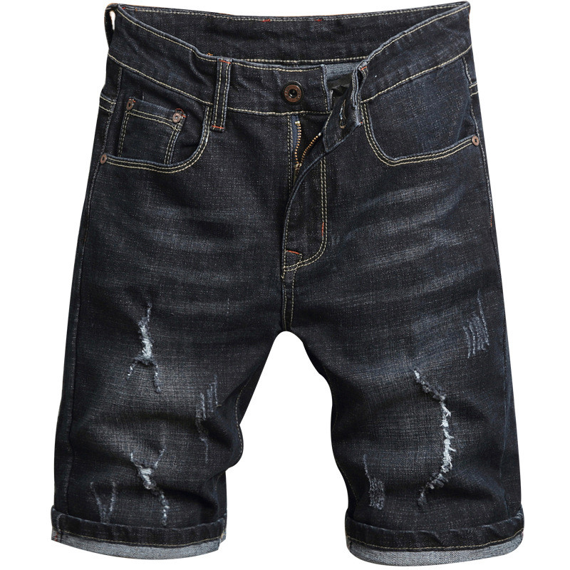 

MORUANCLE Men's Summer Ripped Short Jeans Distressed Denim Shorts With Holes Fashion Casual Jean Shorts Size 28-38, Black
