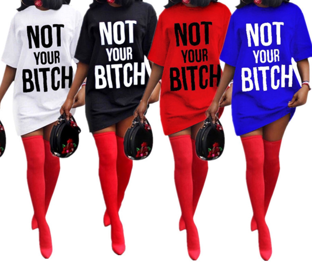 

Women Summer Funny Long T Shirt Dress Femme White Black Blue Red Baseball T-shirt 2019 Korean Clothing Streetwear Vogue Top Tee