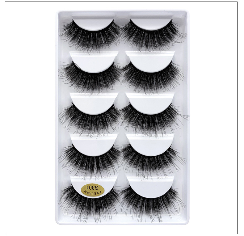 

5 Pairs mink lashes set reusable thick false eyelashes soft & vivid mink fur hair fake lashes DHL Free eyelashes extensions