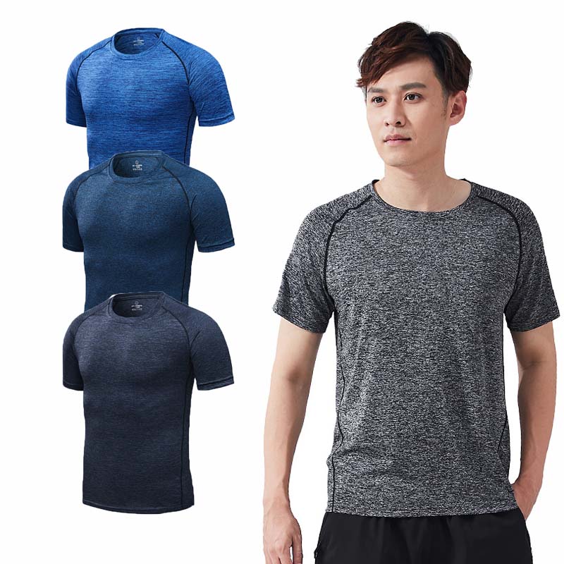 

Men's Quick-drying Short Sleeve Sports T-Shirts,Summer Breathable Fitness Gym Tees Shirts,Plus Size Exercise Running T-shirts, Sky blue