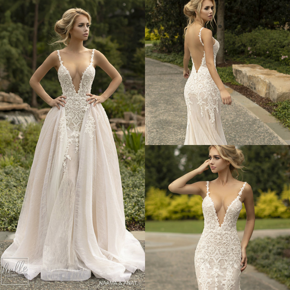 

Sexy Mermaid Wedding Dresses With Removeable Skirt Spaghetti Lace Appliqued Country Bridal Gowns Custom Sexy Backless Beach Wedding Dress, Coral