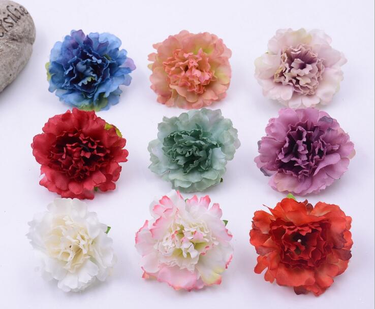 

Artificial Silk Carnation Flower Head Wedding Ring DIY Artificial Flowers Party Wedding Garden Decoration GB645
