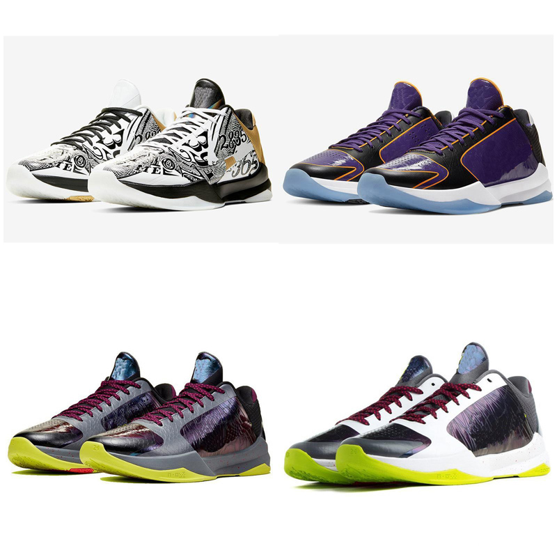 

Mamba 5 PROTRO Chaos Mens basketball shoes 5s V Dark Knight Purple De Black Prelude sport trainers men sneakers, As photo 4