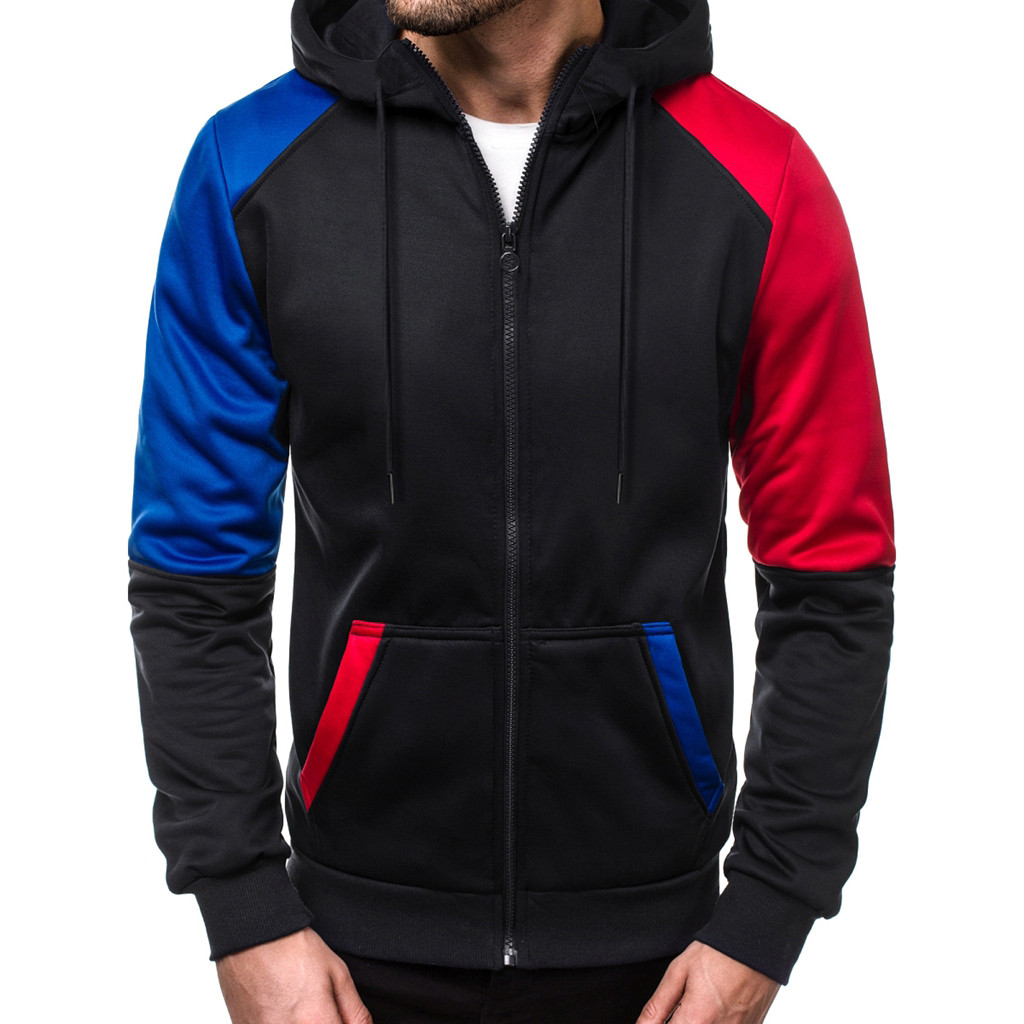 

Winter Men's sweatshirt hoodies moletom Casual Patchwork Slim hoodie men Outwear Blouse Zipper sweatshirt men sudadera hombre, Gray