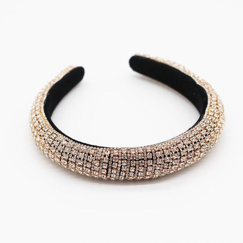 

Imitation Diamond Headband Baroque Style Glittering Hair Hoop Wide Band