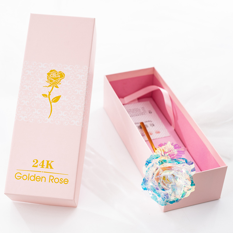 

Valentine's Day Creative Gift 24K Foil Gold Rose Lasts Forever Love Wedding Decor Lover Lighting Rose Flower, No lights