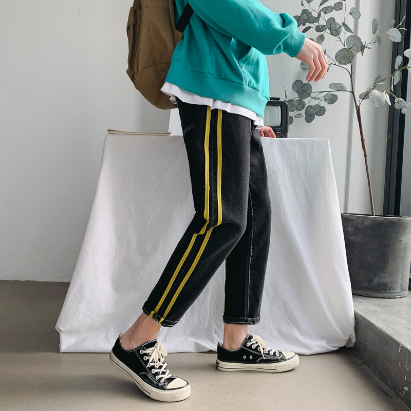 

2020 Summer Men's Stretch Slim Fit Classic Casual Pants Cargo Pocket Jeans Black/blue Color Biker Denim Trousers Big Size -34