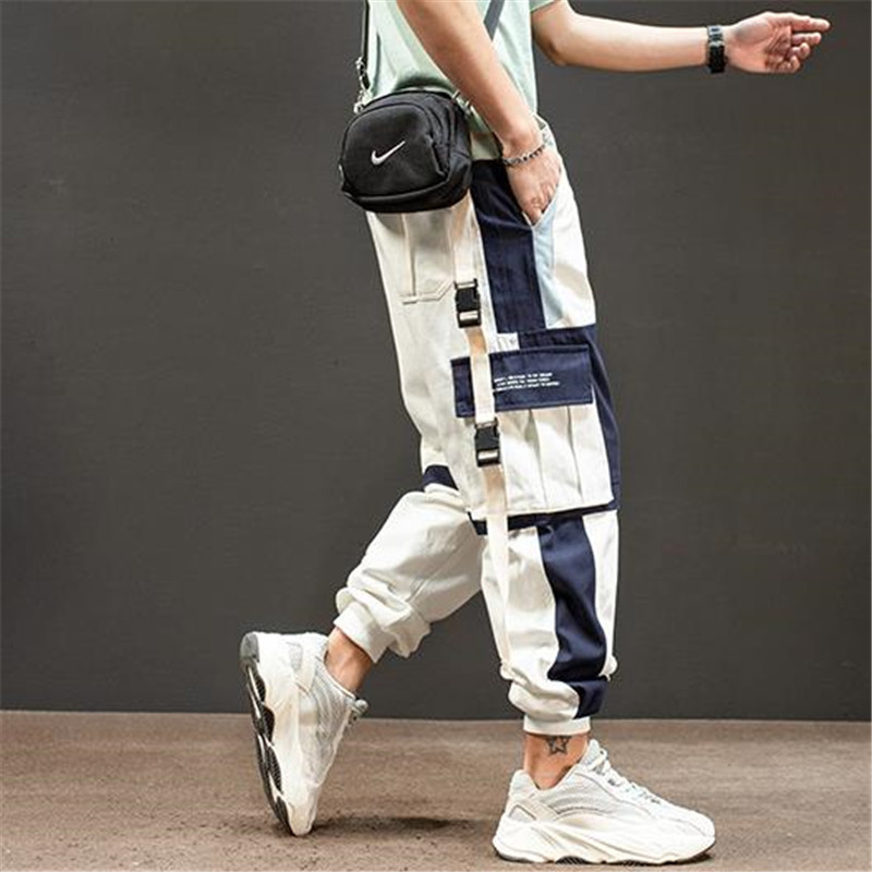 

2020 Spring Hip Hop Joggers Men Black Harem Pants Multi-pocket Ribbons Man Sweatpants Streetwear Casual Mens Pants -3XL