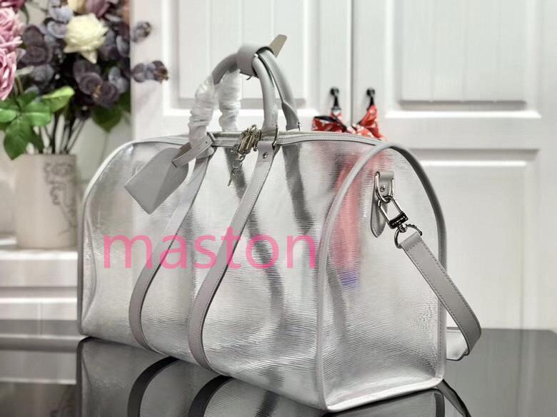 2020 keepall duffle bag designer bags 19SS PVC laser colorful prism keepall 50 luggage mens womens transparent handbags purses new35aa#-image-526729682