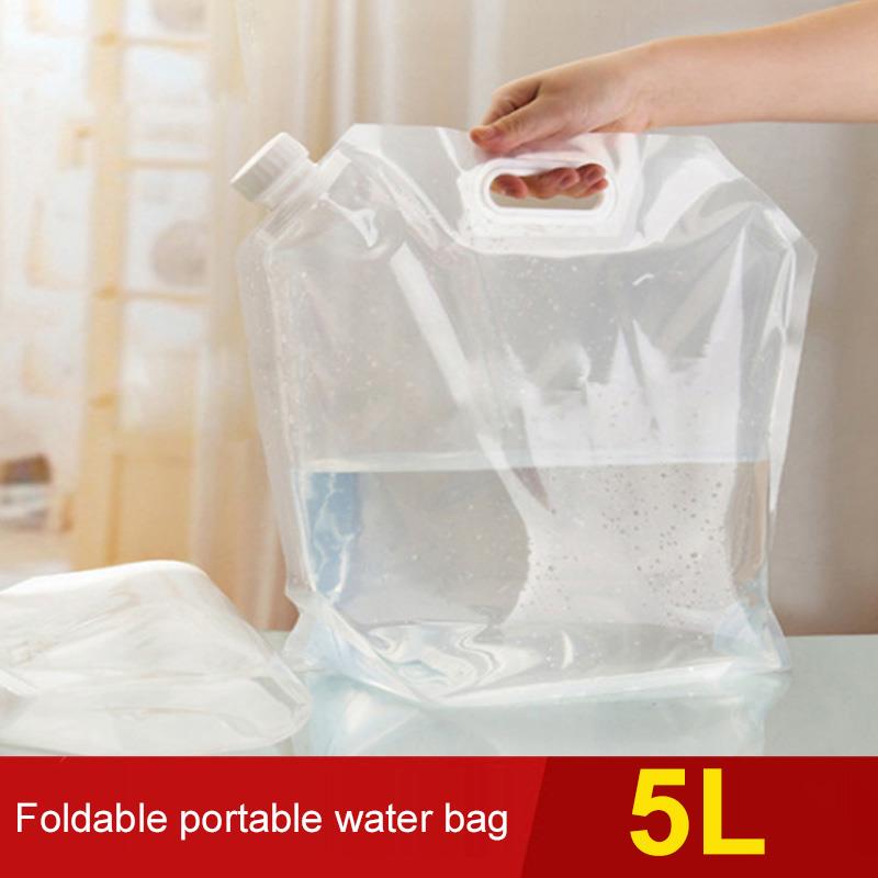 

Lovely Plastic Transparent BBQ Camping Hiking Travel Water Bag Folding Water Bag Outdoor Climbing Carrier Container, 5l
