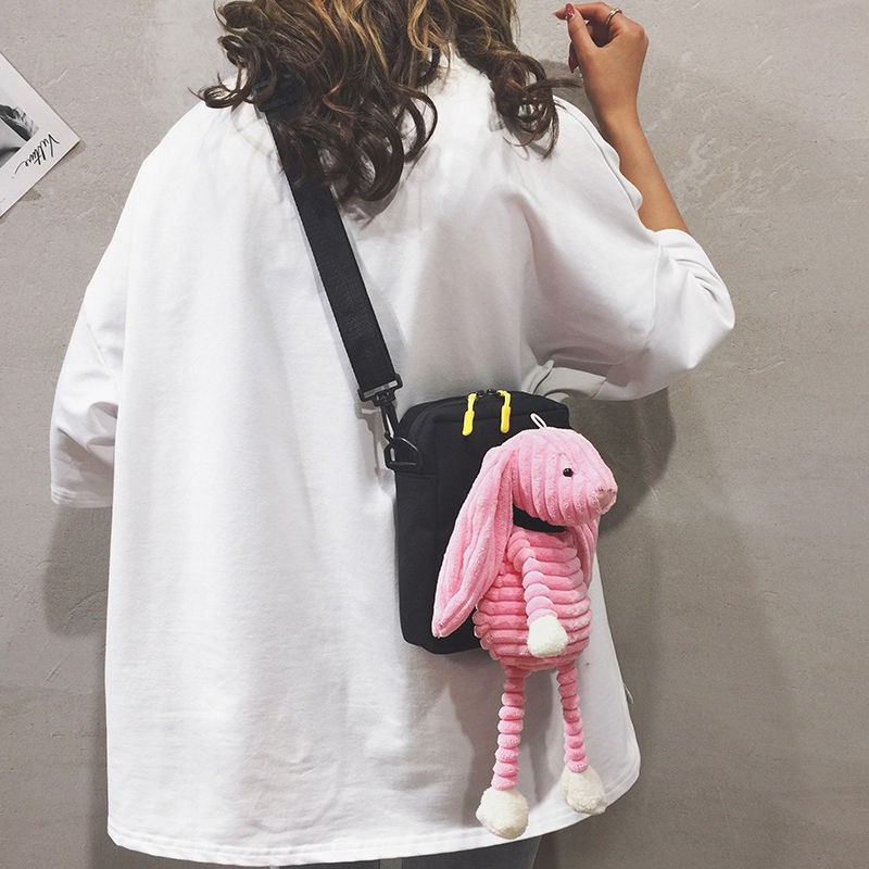 

animal shape Ladies Cartoon Messenger Bag Fashion Women's Color Color Bag Cute Student Travel Shoulder Mobile Phone B, Black