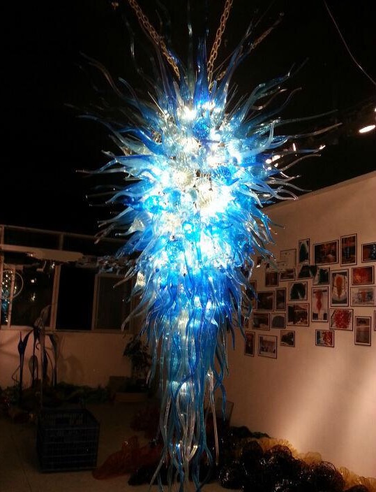 

Lamps Classic Blue Modern AC 110-240V LED Light Source Indoor European Hand Blown Murano Glass Chandelier Lamp