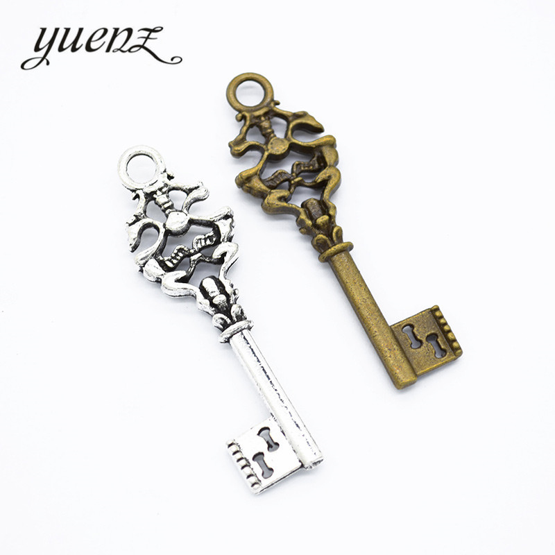 

YuenZ 5pcs Antique silver charms metal key pendant diy jewelry necklace 49*15mm O278