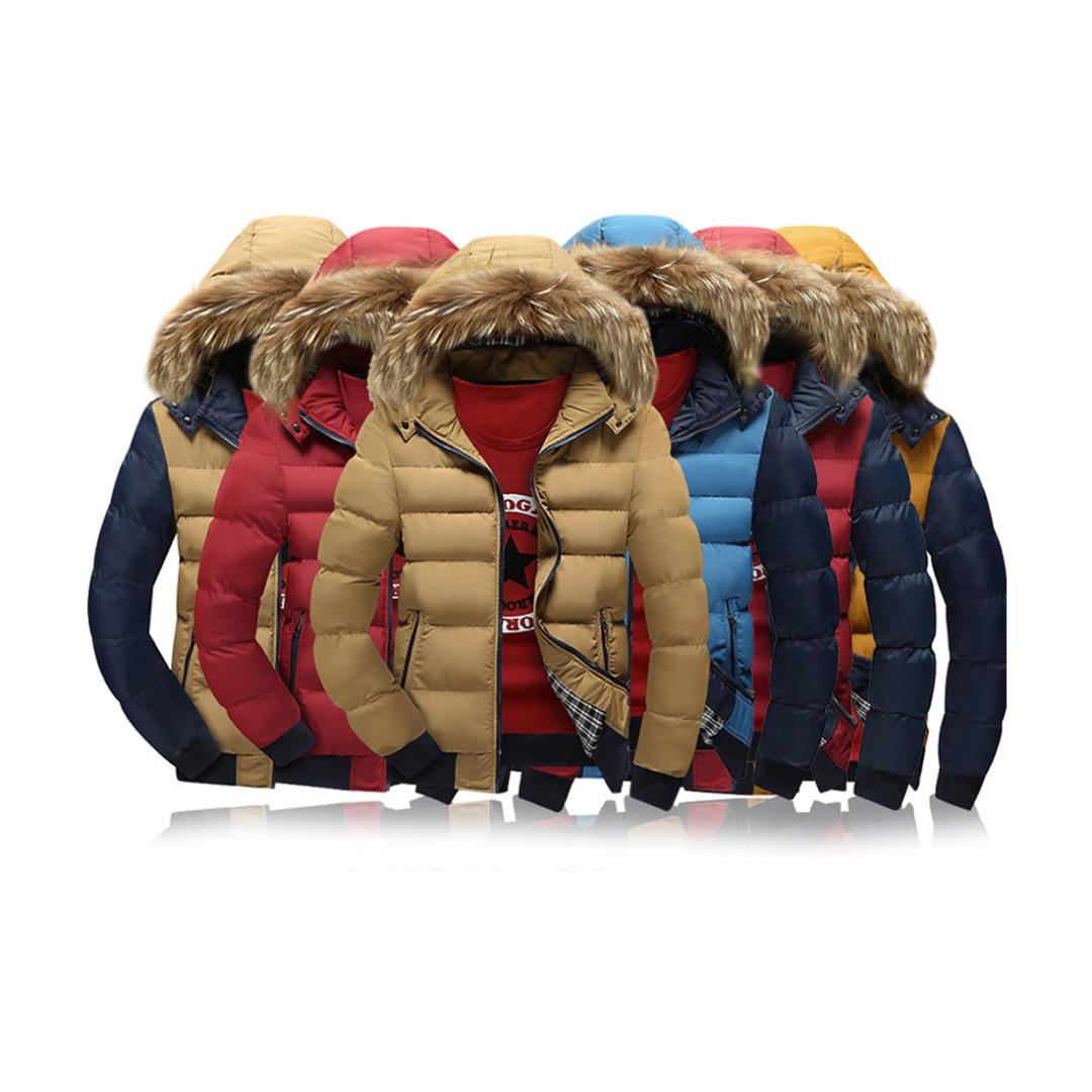 Winter Men Parka Coats Slim Thicken Fake Fur Hooded Outwear Warm Coat Top Plus Size Clothing Casual Men'S Coat Jacket M-3xl