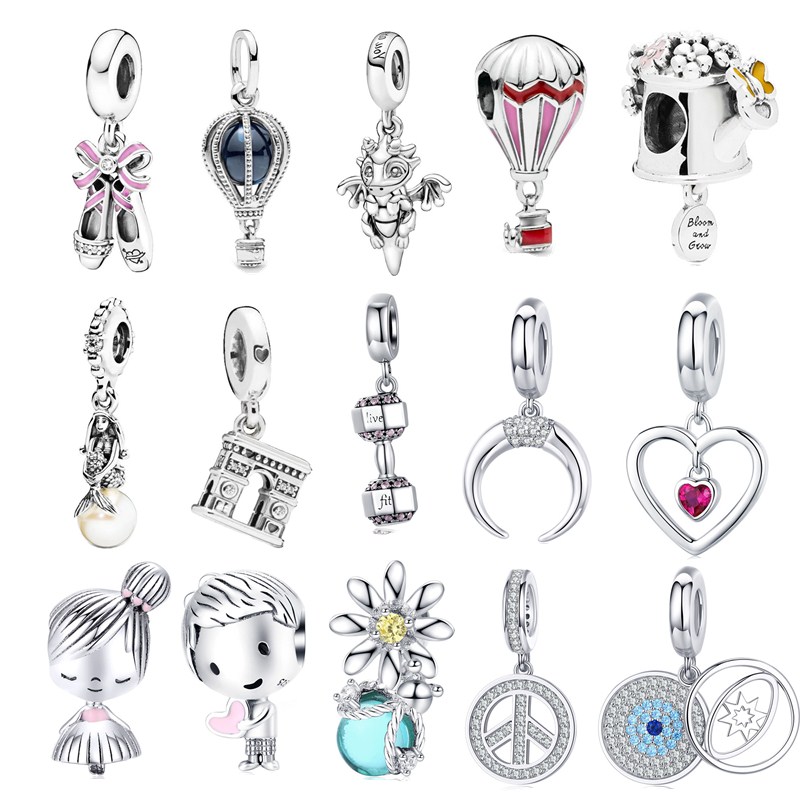 Bamoer S925 encantos pulsera de plata esterlina mujeres elegancia simple para joyería