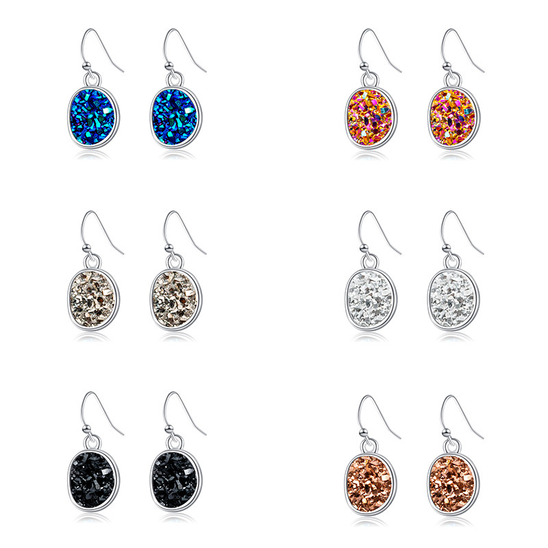 

Dangle & Chandelier Crystal Cluster Earrings Water Druzy For Women