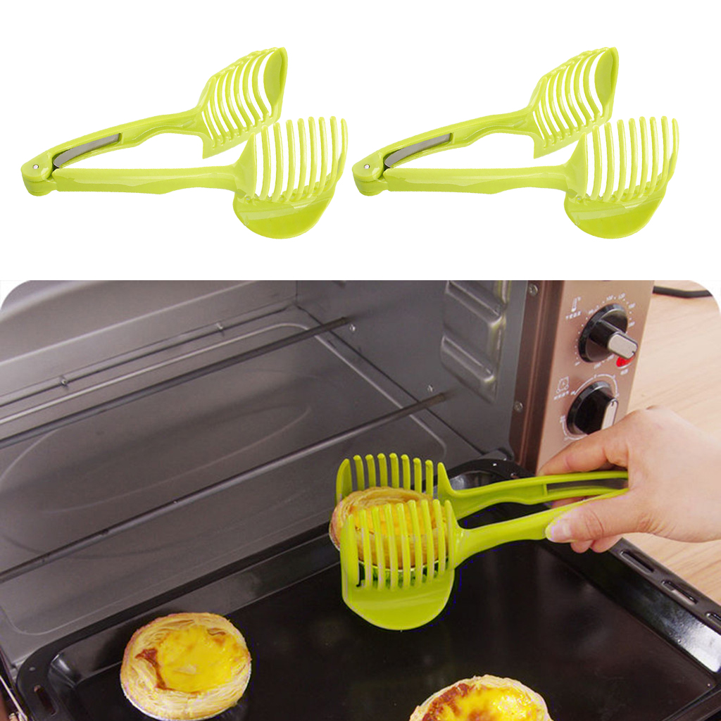 

2xround vegetables fruits slicer cutter cutting holder kitchen cooking tool