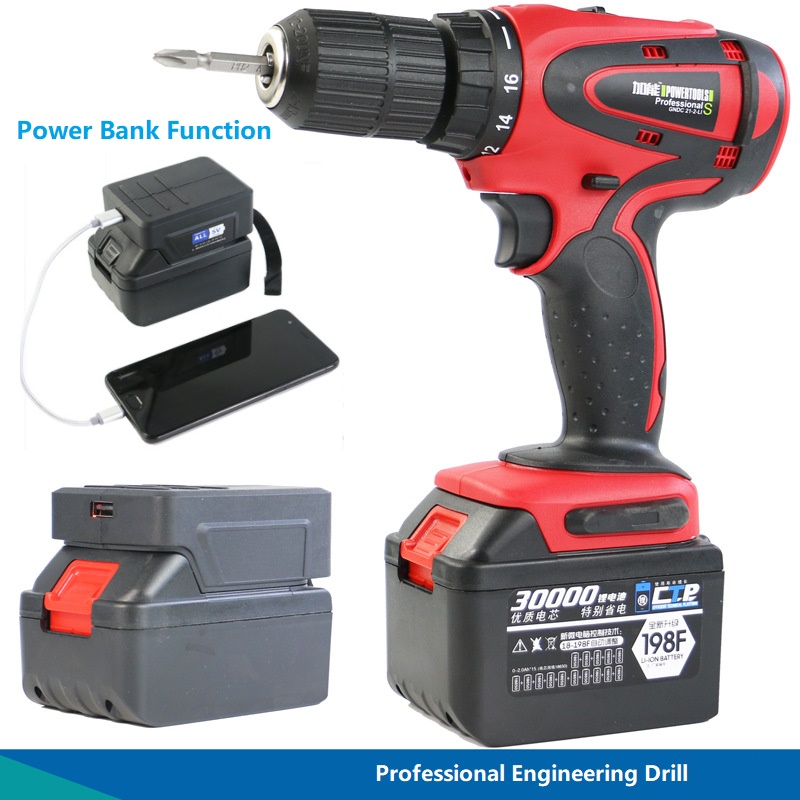 

30000mAh 19500mAh 13000mAh Electric Drill 13mm Double Speed Electric Screwdriver Cordless Torque 1500r Drill