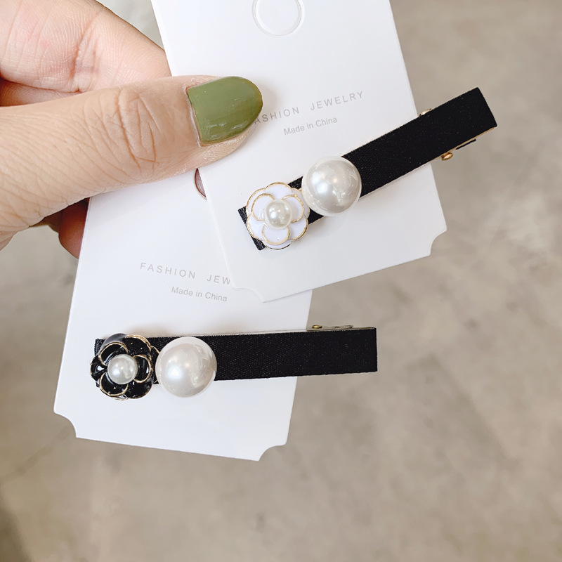 

Exquisite luxury camellia small hairpin girl student pearl hairpin headdress hair accessories