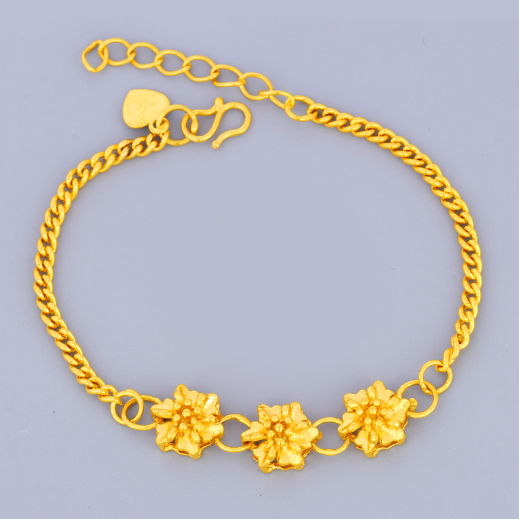 

Gold-Plated Flowers Bracelet Korean Version of the New Foreign Trade Hand Accessories Gold-Plated Brass Bracelet
