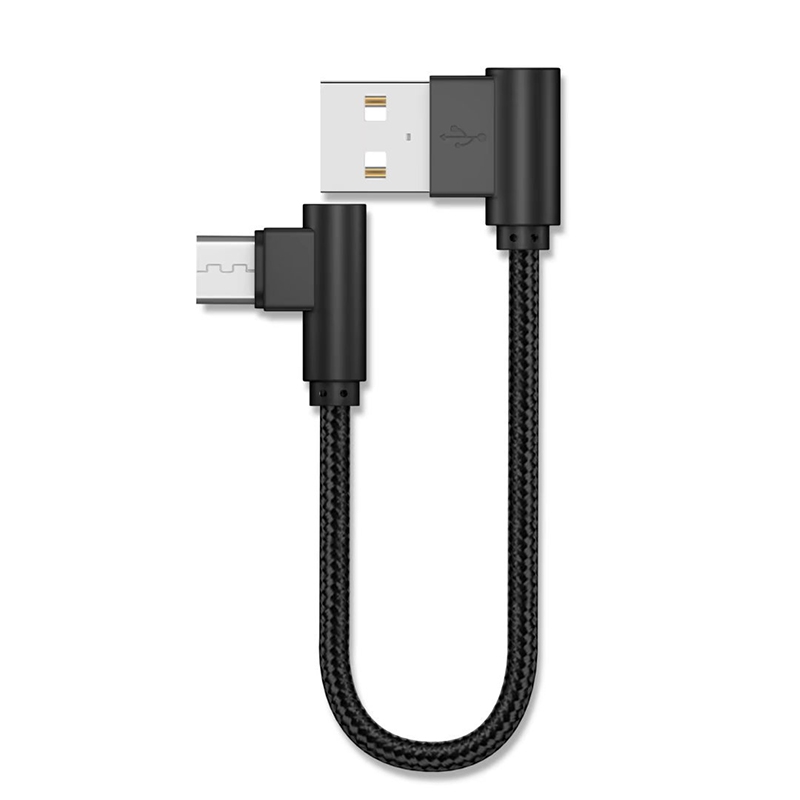 

20CM Micro USB Charge 90 Degree Cable, Black
