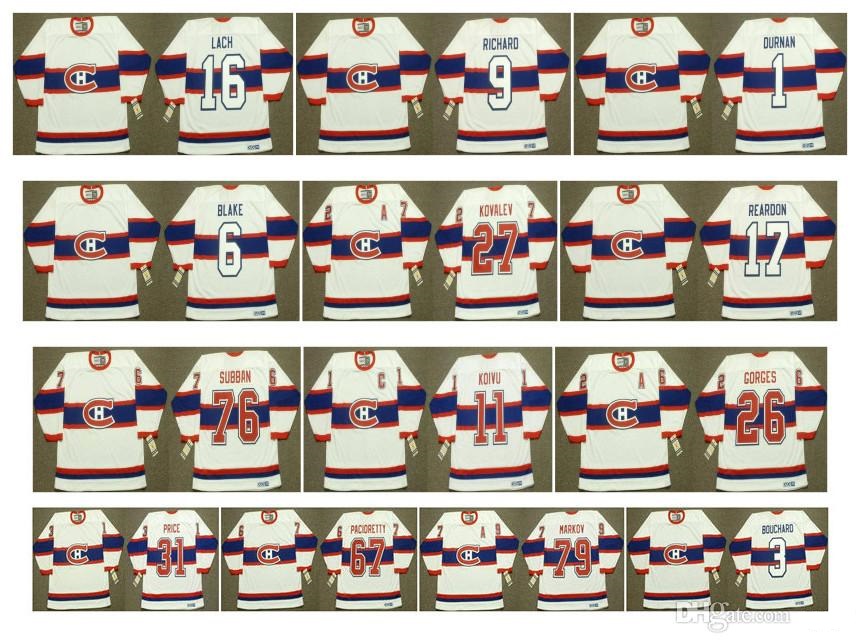 

Vintage Montreal Canadiens Jersey 1 Jacques Plante 3 Emile Bouchard 6 Toe Blake 9 Maurice Richard 16 ELMER LACH 17 KEN REARDON Retro Hockey, Colour 3
