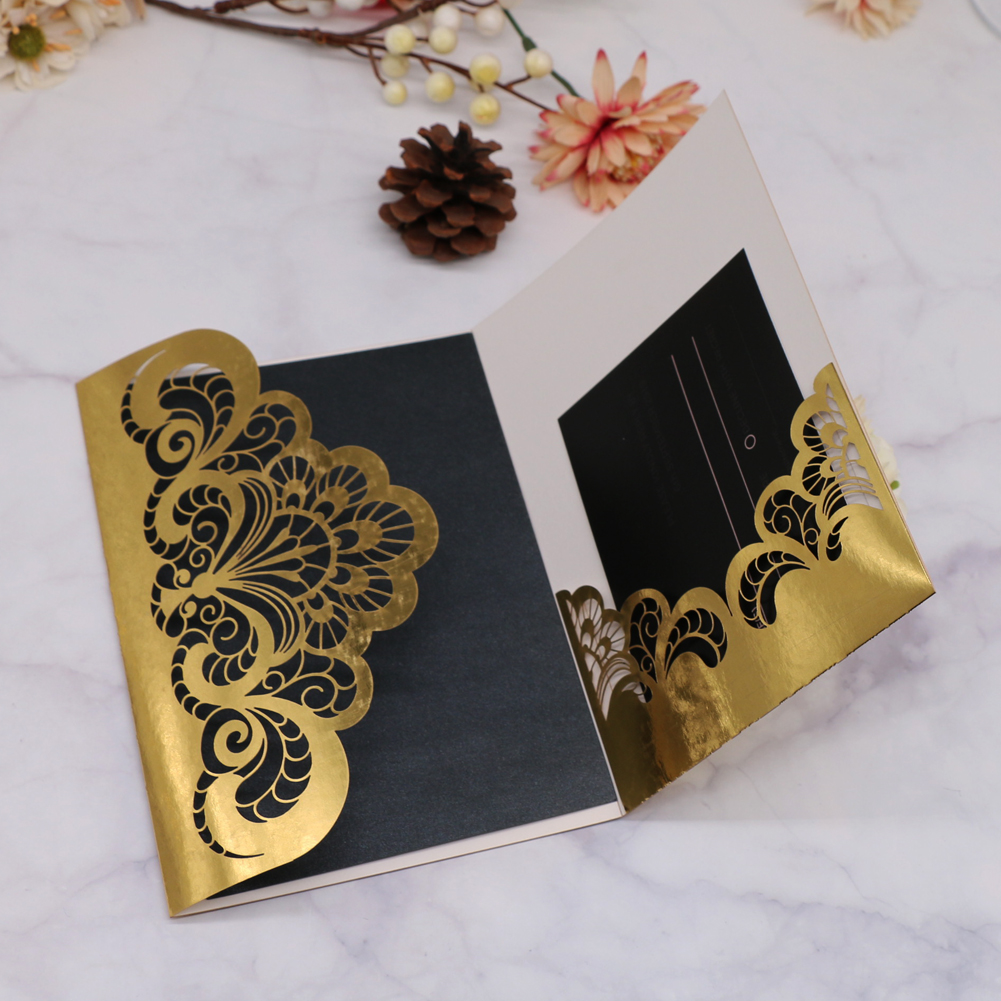 10pc//lot White Wedding Invitation Laser Cut Butterfly Card Romantic Heart Decor