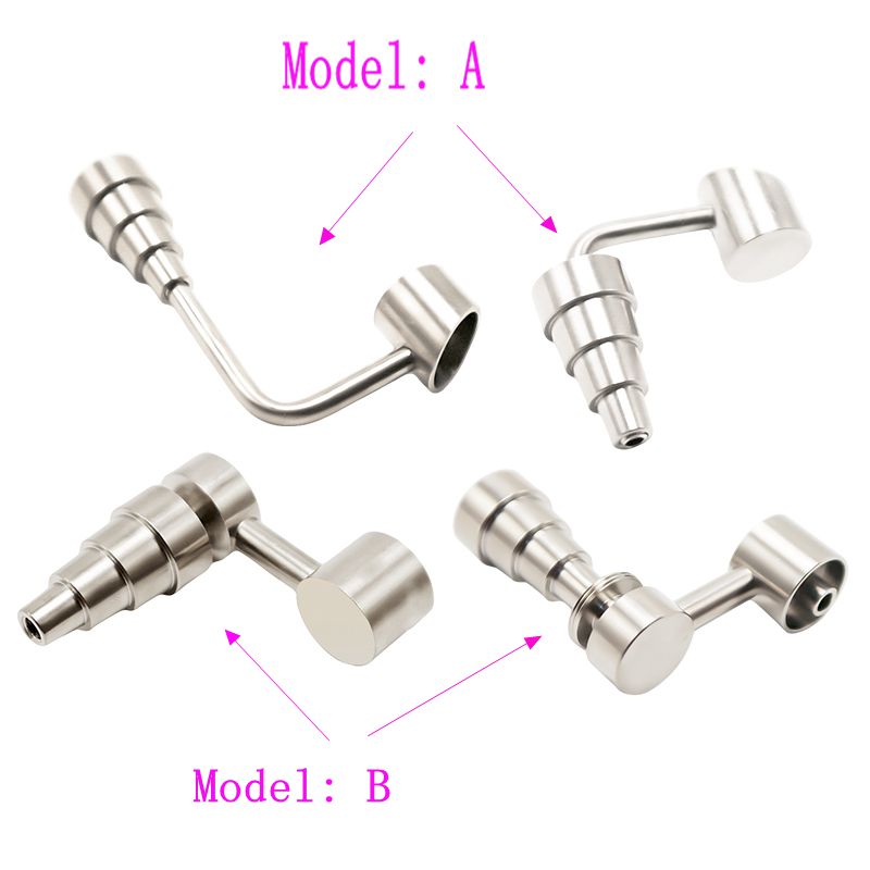 

smoking Buckets Bubbler Banger Nail 6 In 1 Titanium Nail Domeless Universal Male Female 10mm 14mm 18mm Joint Fit For Gass Bong