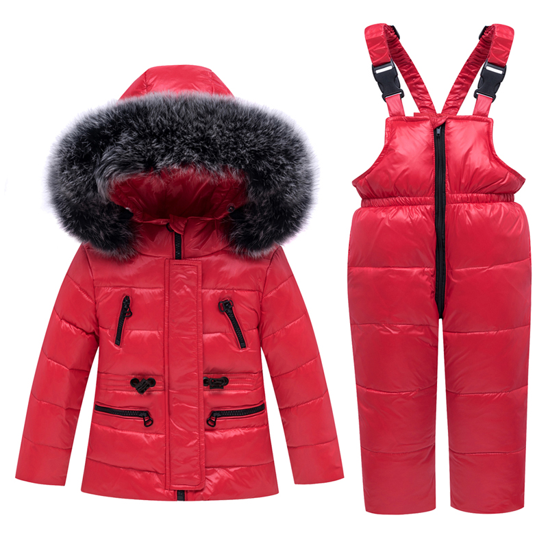 

2019 Russia Kids Winter Jacket Coat Waterproof Overalls For Children Baby Boy Girl Clothes Snowsuit Toddler Parka Down Jacket, White