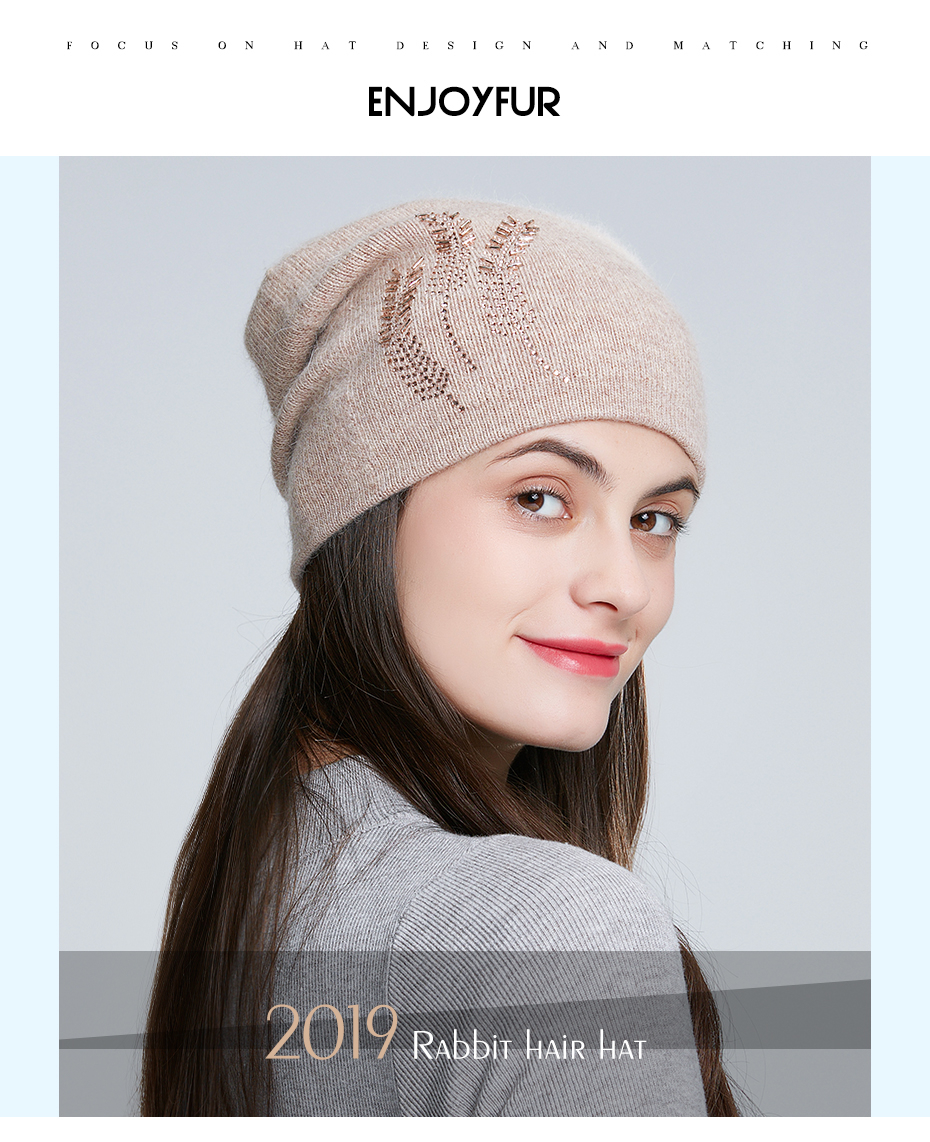 2019 Enjoyfur Women S Winter Hat Warm Thick Soft Rabbit Hair
